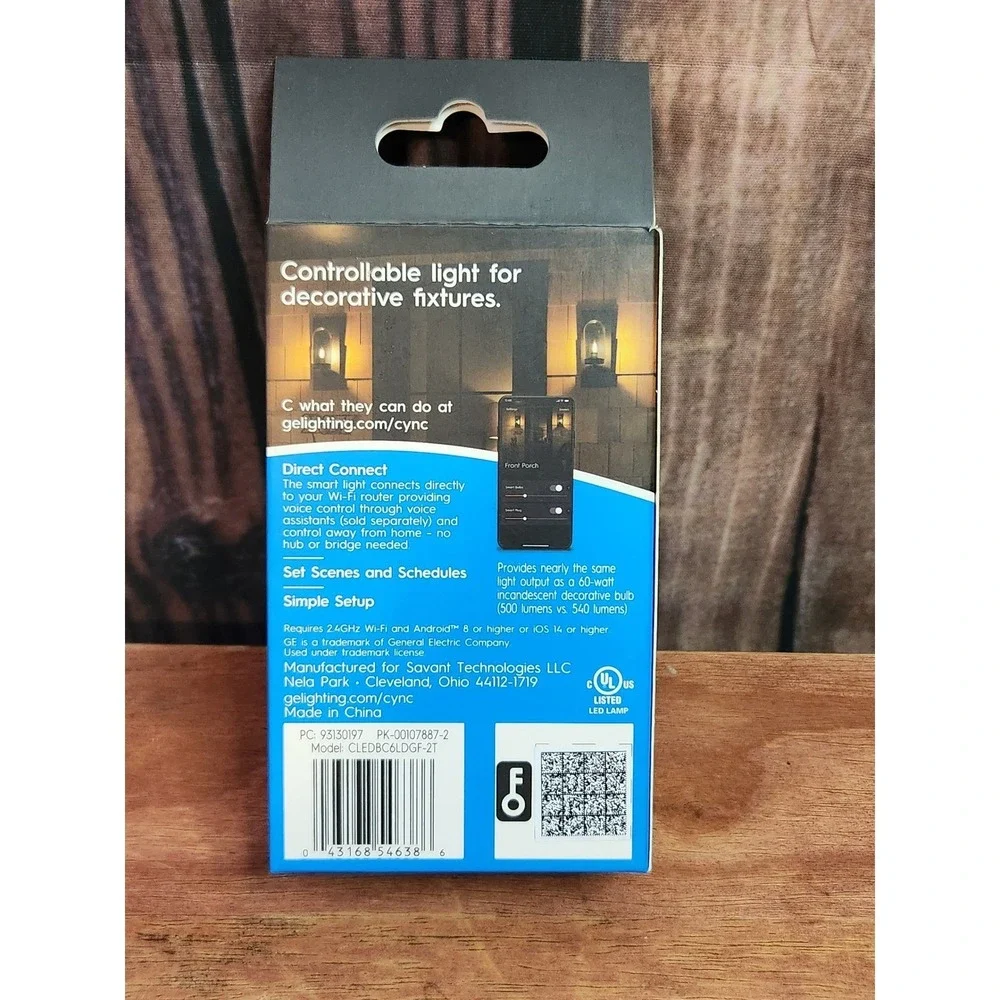 GE Cync Soft White Direct Connect Smart Bulbs LED Candelabra 2 Pack New